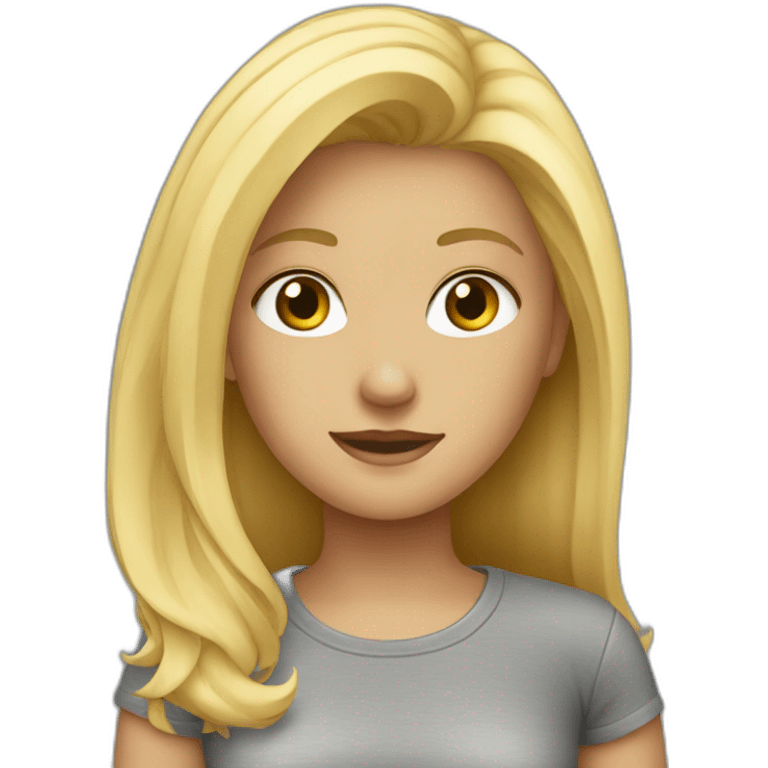 blonde girl in grey shirt emoji