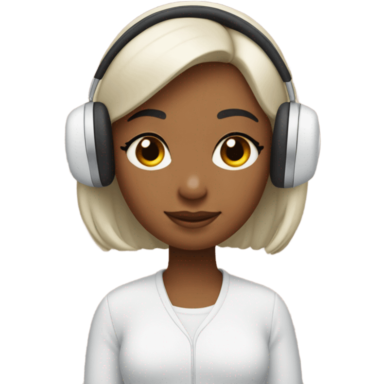 Pesceful girl wearing airpods max emoji