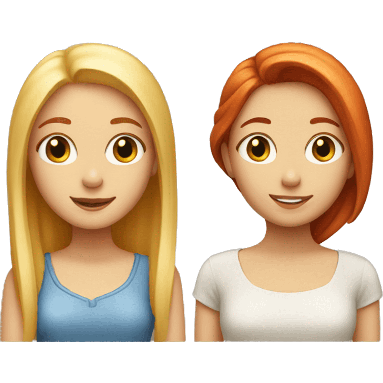 "Two girl emojis: one with fair skin and red hair, and the other with fair skin and blonde hair." emoji