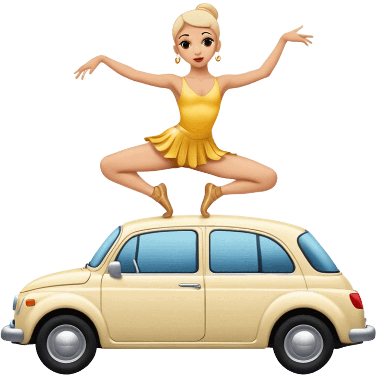 Confused dancer on a car emoji