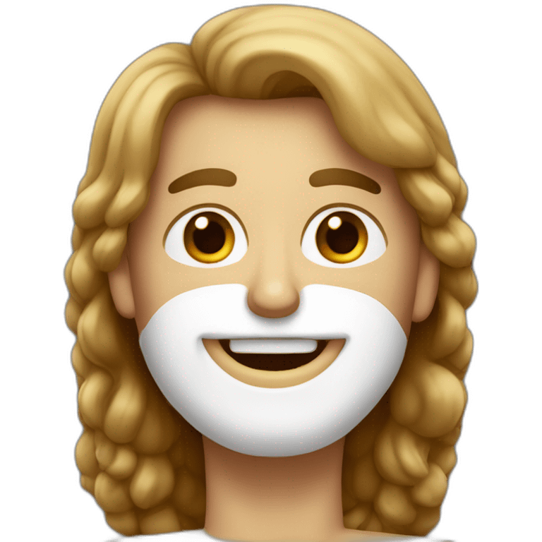 Hombre con el pelo canoso y barba blanca besa a una mujer con el pelo castaño oscuro emoji