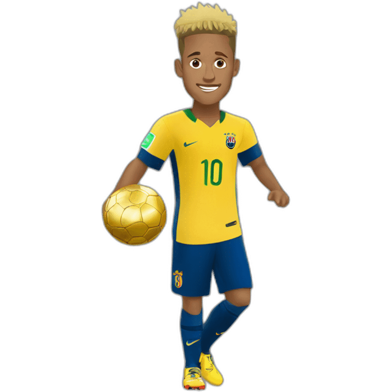 Neymar with golden ball emoji