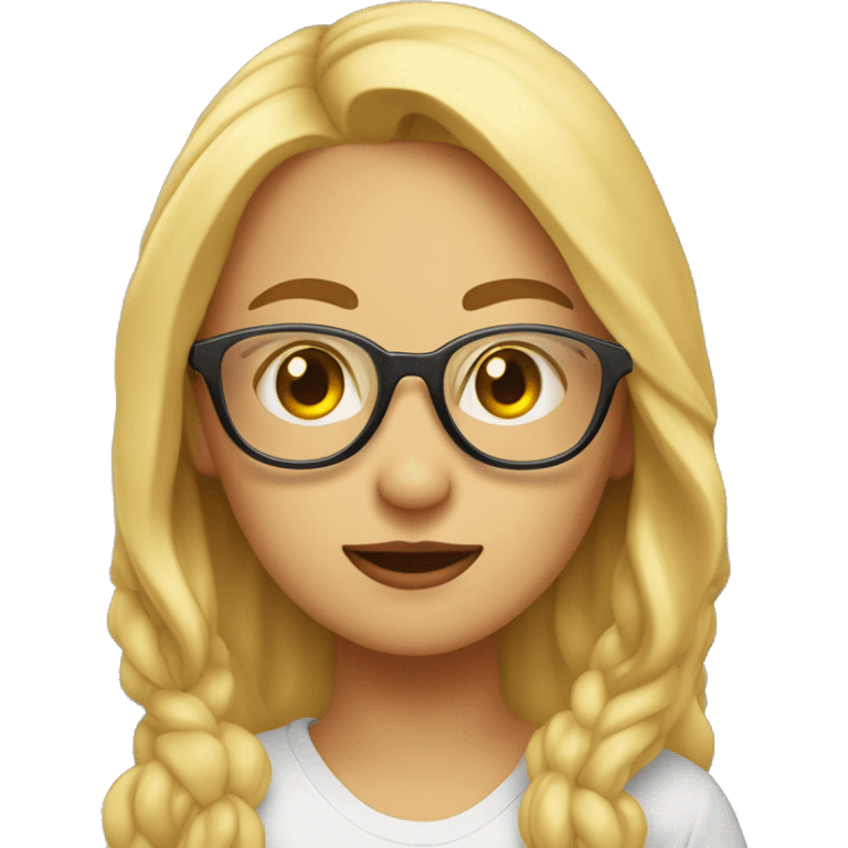 Chica rubia con gafas doradas al lado de un coreano moreno que se estan dando la ma emoji