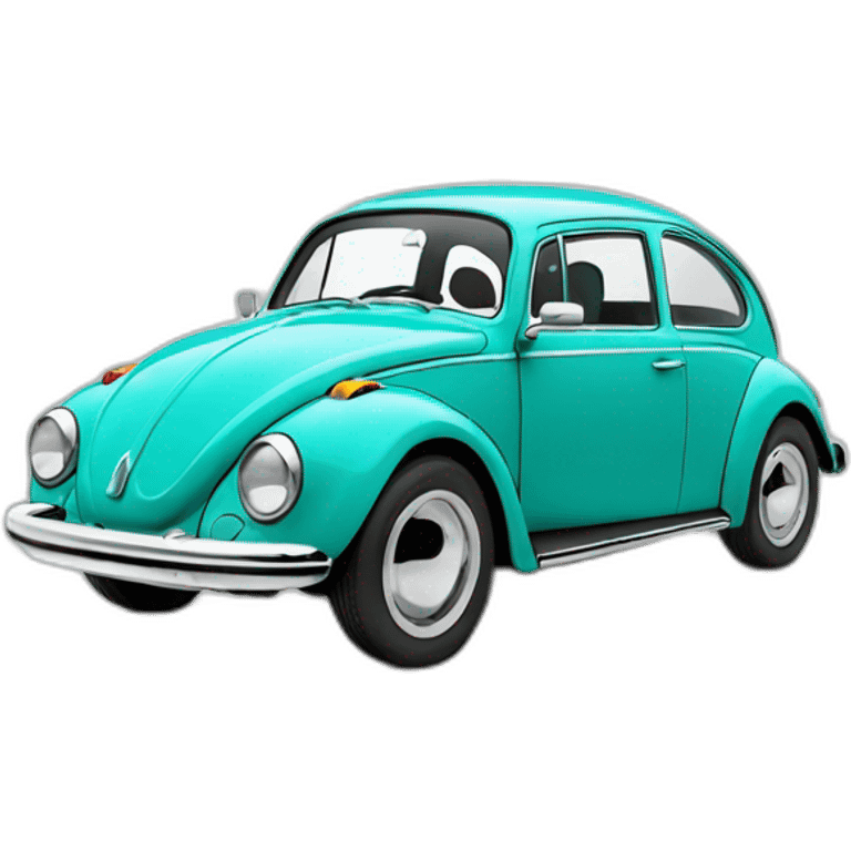 Vw beatle turquoise white emoji