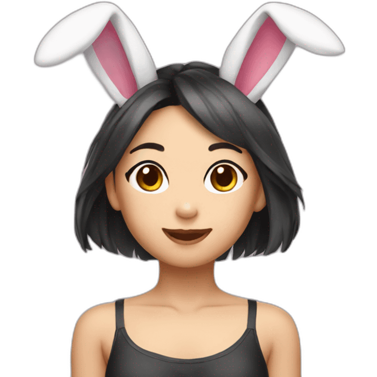 asian cutie bikini bunny ears emoji