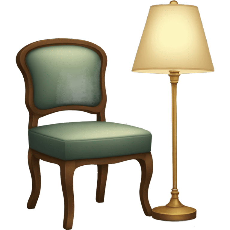 a chair with a lamp attached to the top emoji