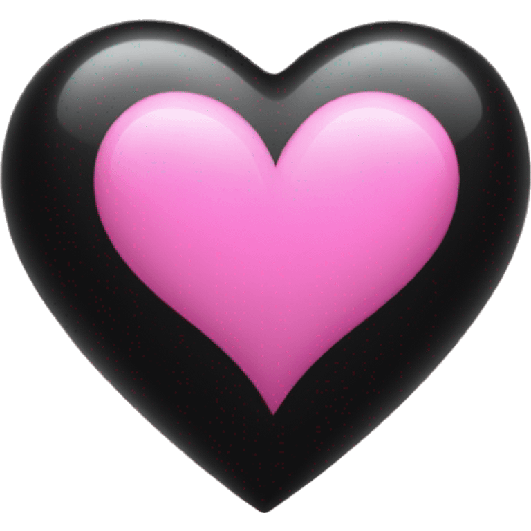 Black heart with pink border and lighten effects and animat emoji