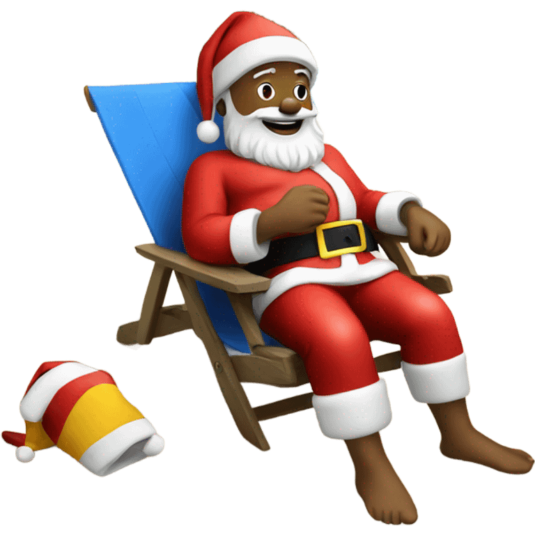 Santa relaxing on the beach  emoji