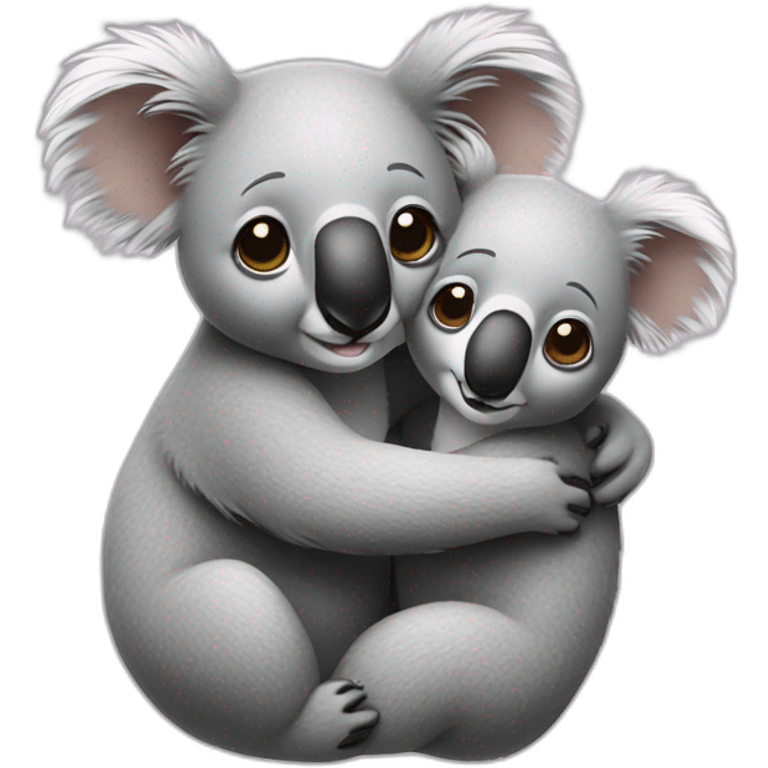 Koala hugging another koala emoji