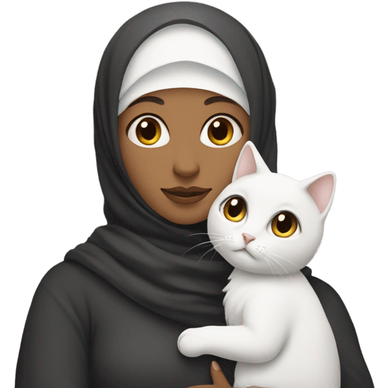 hijabi whit cat  emoji