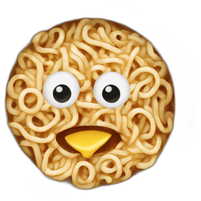 Cup noodles with eye, mouth, legs and arms emoji