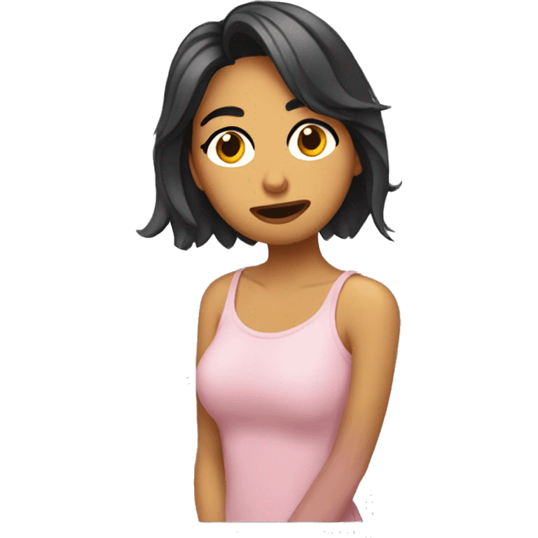 chica morena durmiendo  emoji