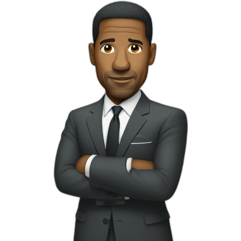 Denzel Washington cartoon wearing suit emoji