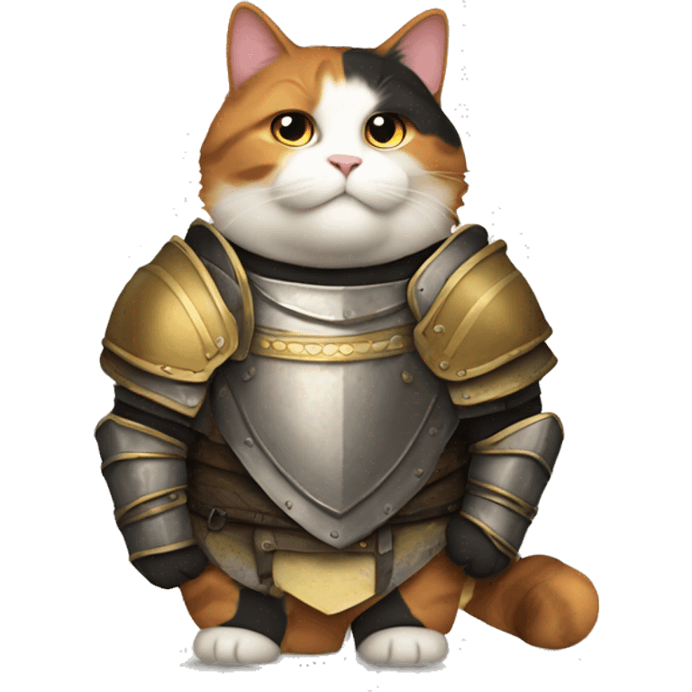 Fat calico cat with armor  emoji