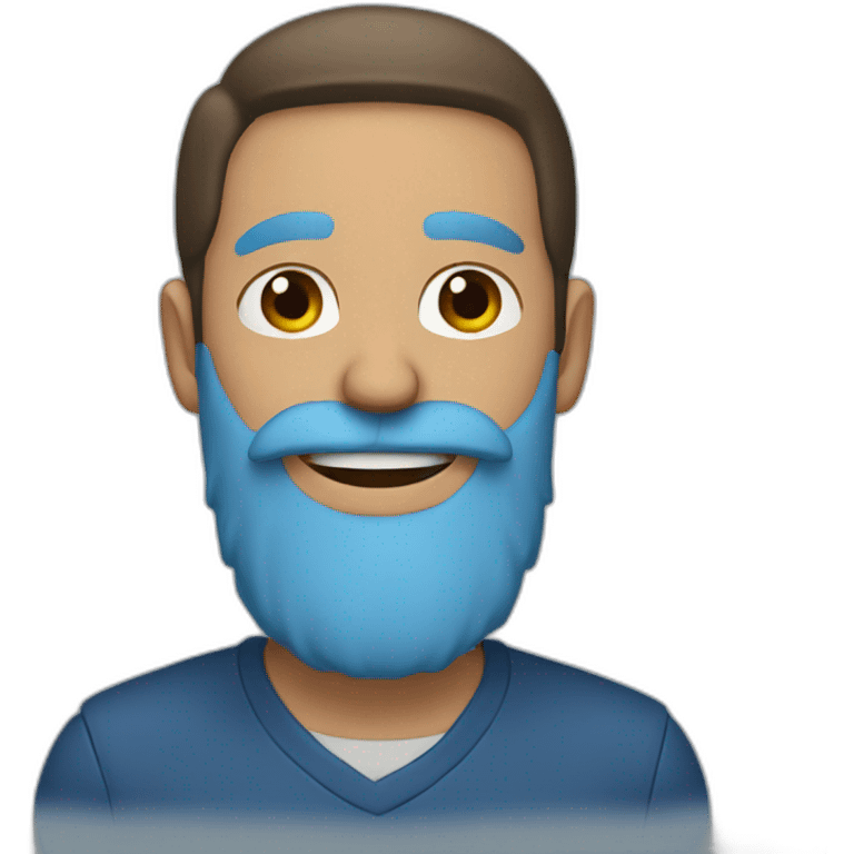 man with brown beard and blue hair emoji