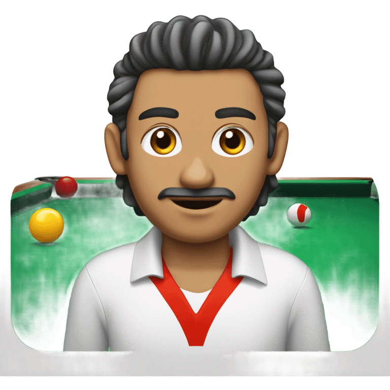 Joueur de billard, maghrébin, cheveux longs frisés  emoji