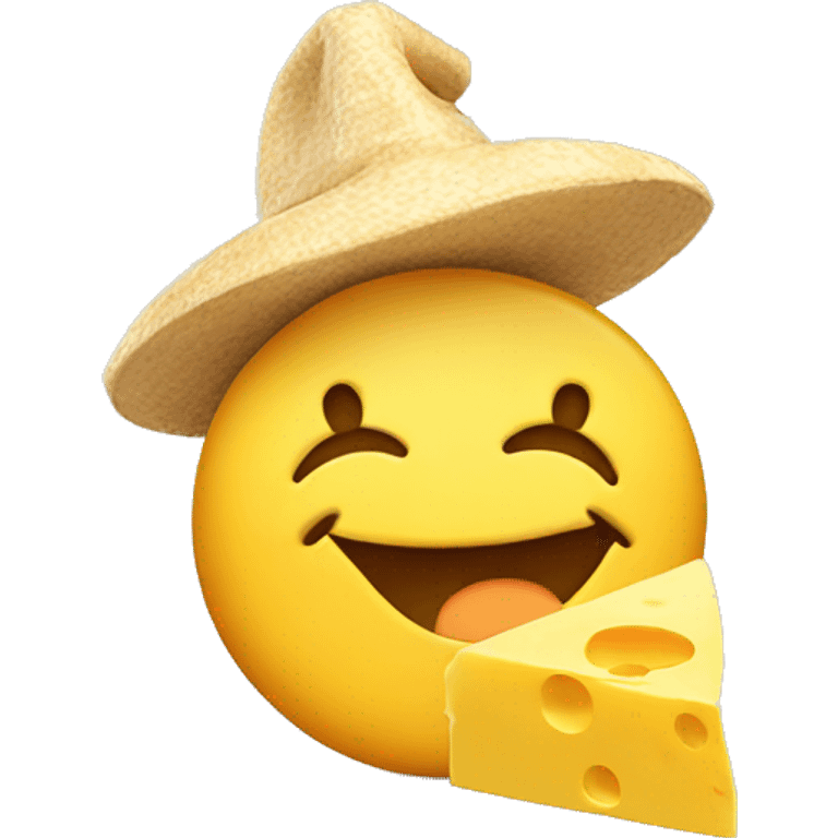 smiley with a cheese hat emoji