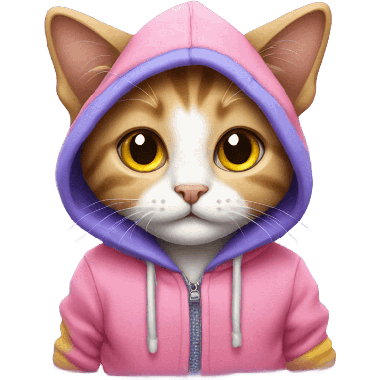 kitty wearing a hoodie emoji