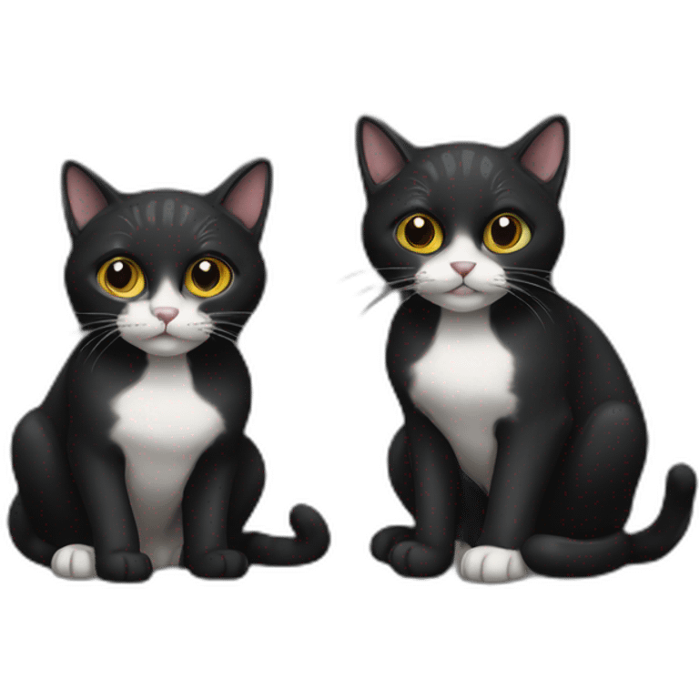 two cat black emoji