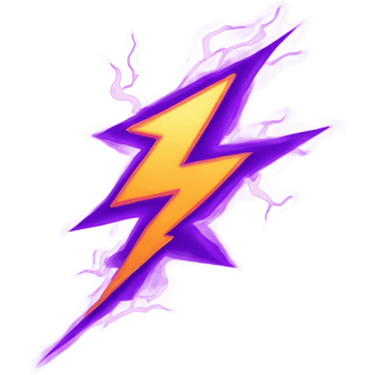 A PURPLE LIGHTNING BOLD WITH FIRE emoji