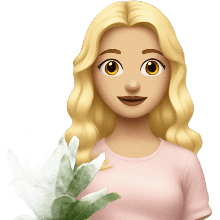 blond girl with aesthetic things emoji