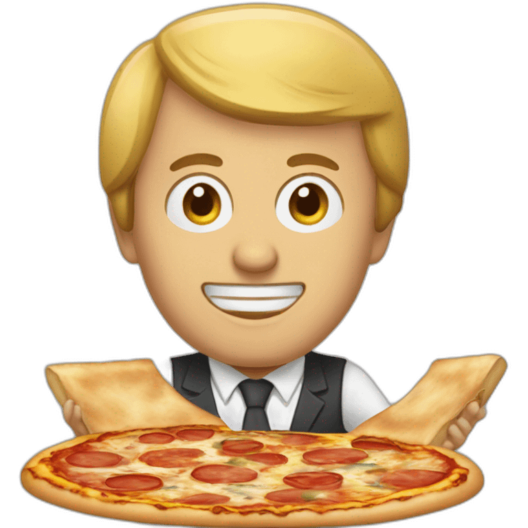 Macron qui mange des pizzas emoji