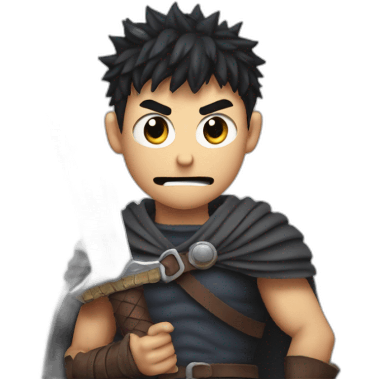 angry berserk guts carrying a huge sword on his shoulder emoji