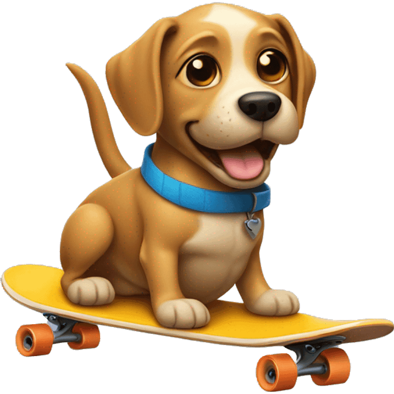 Dog riding a skate board emoji