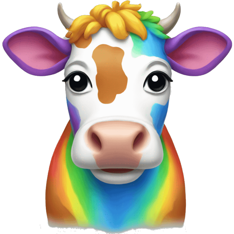 rainbow cow emoji