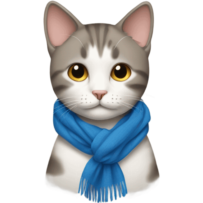 Cat wearing a blue scarf emoji