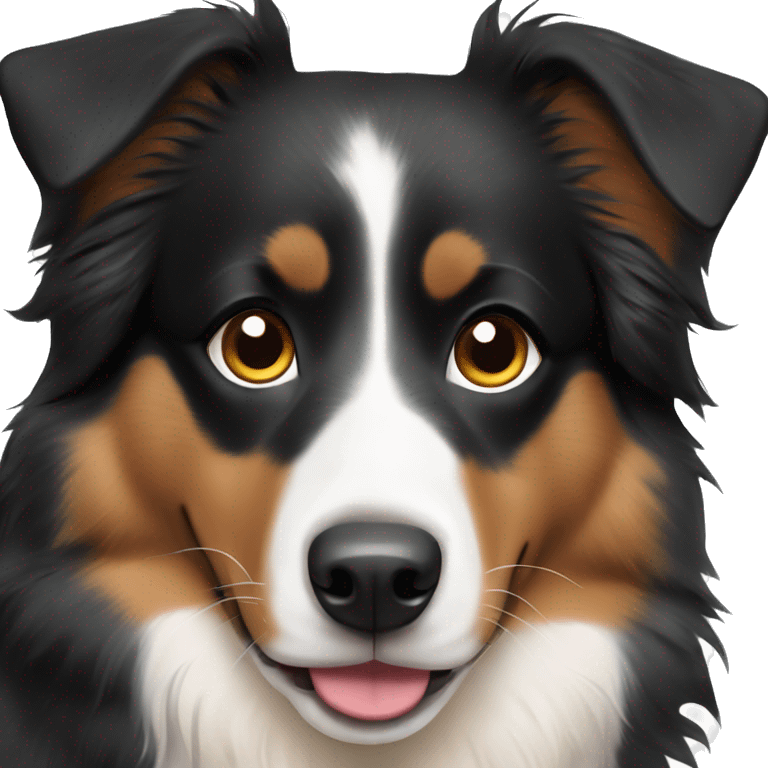 Black and tan Australian shepherd dog mostly black emoji