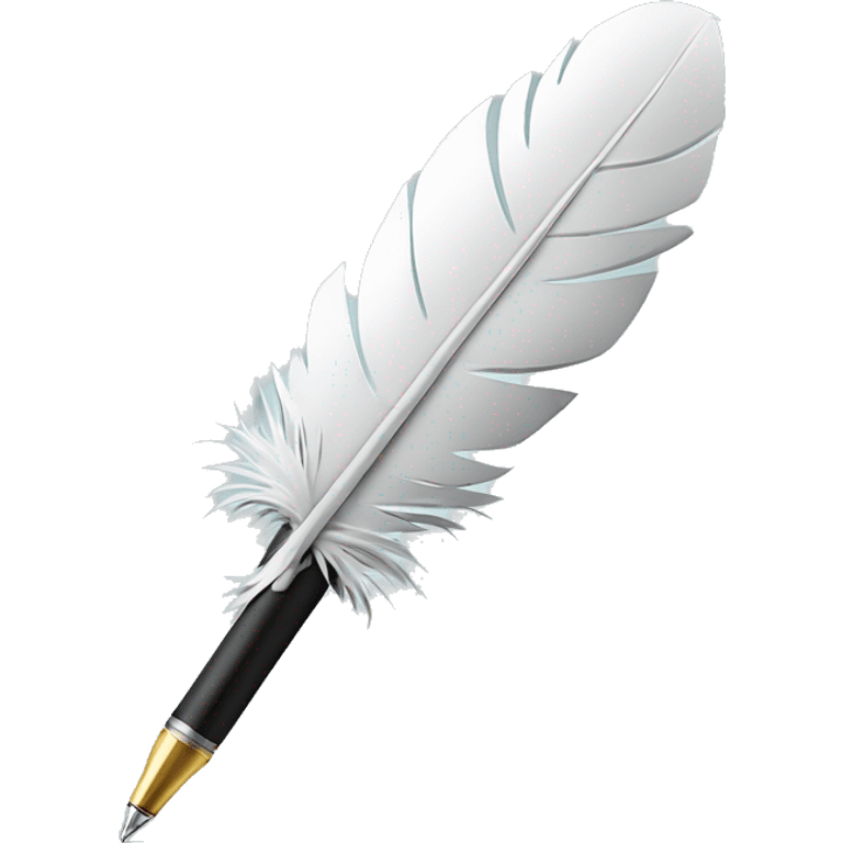 pen in the form of a feather with a piece of paper emoji