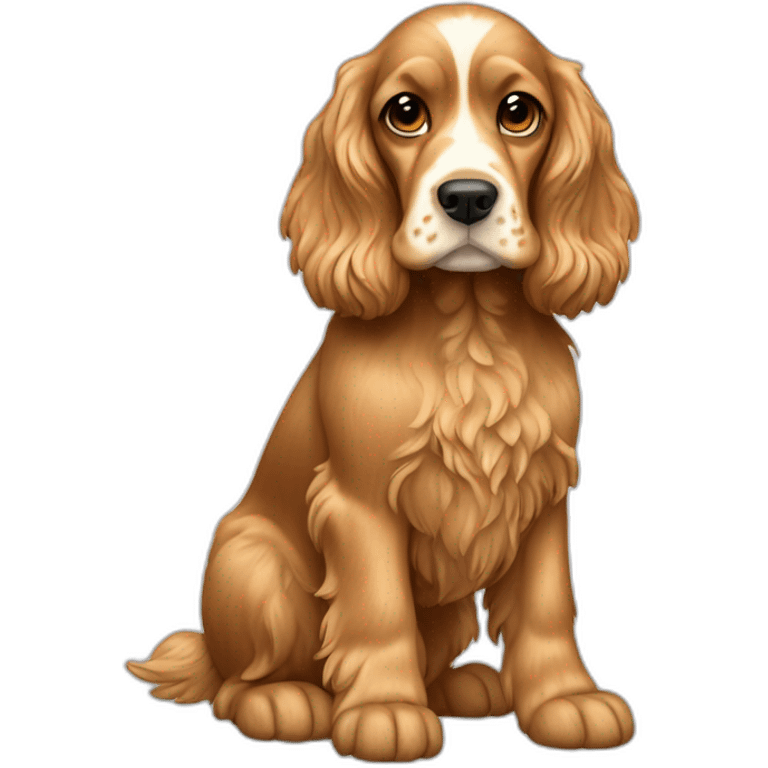 Dog-golden-english-cocker-spaniel-full-body-standing emoji