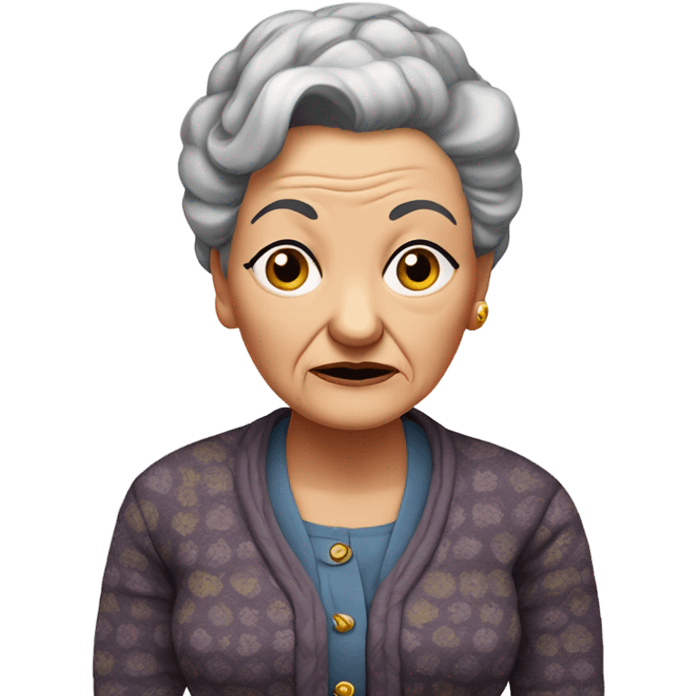 Disgusted grandma  emoji