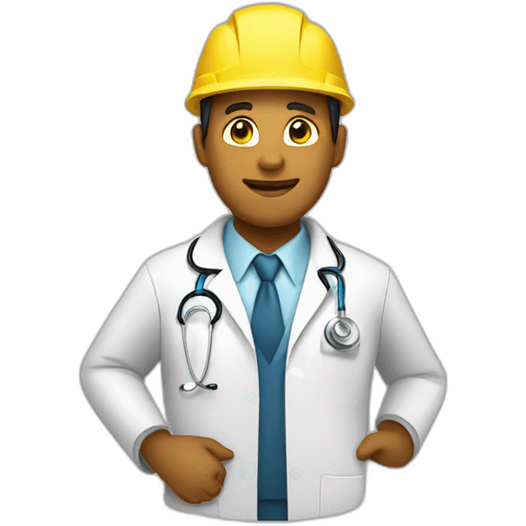 a doctor wearing a yellow hard hat emoji