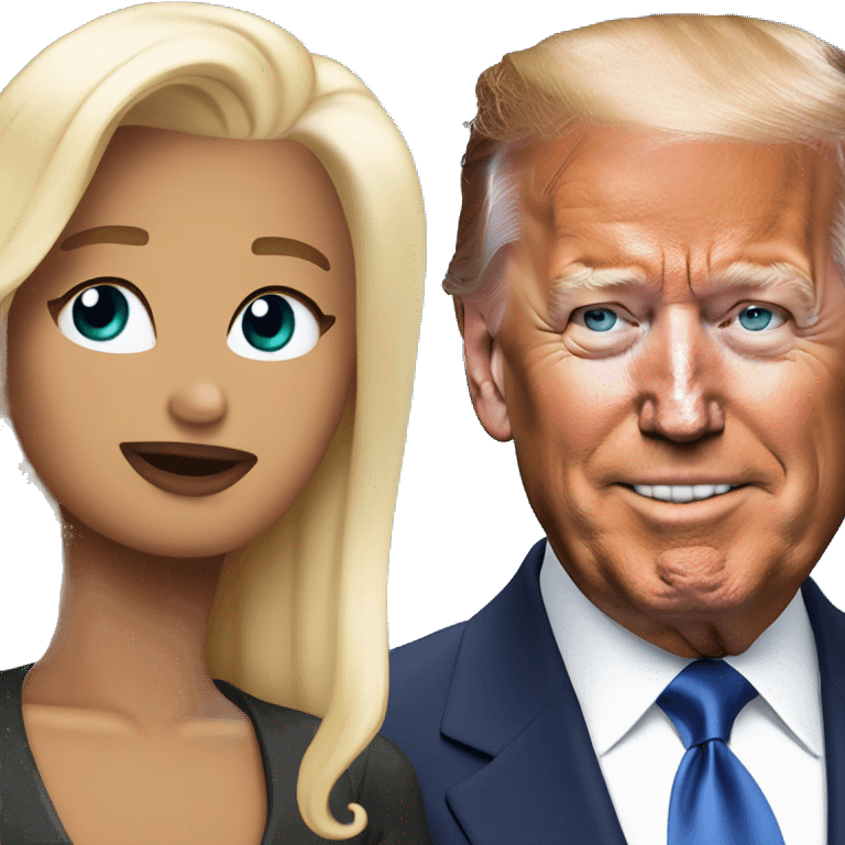 Donald Trump and Joe Biden face to face in love emoji