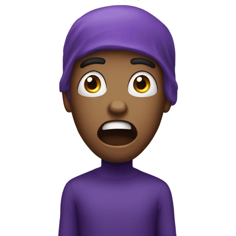 Scared emoji purple emoji