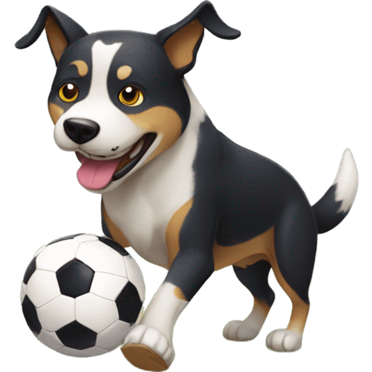 Perro jugando fútbol emoji