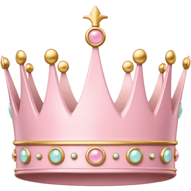 White and pastel pink crown emoji