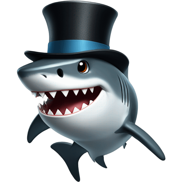 Shark with a top hat emoji