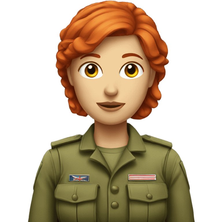 Red headed female soldier emoji