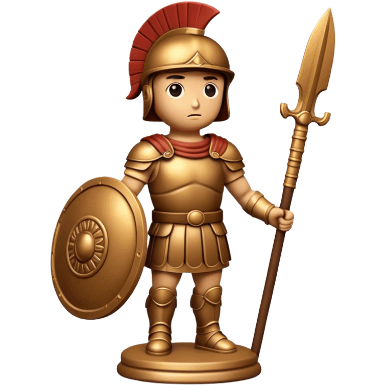 Botero Bronze Roman Soldier Landmark Emoji – Showcasing a stylized, rounded bronze Roman soldier sculpture. emoji