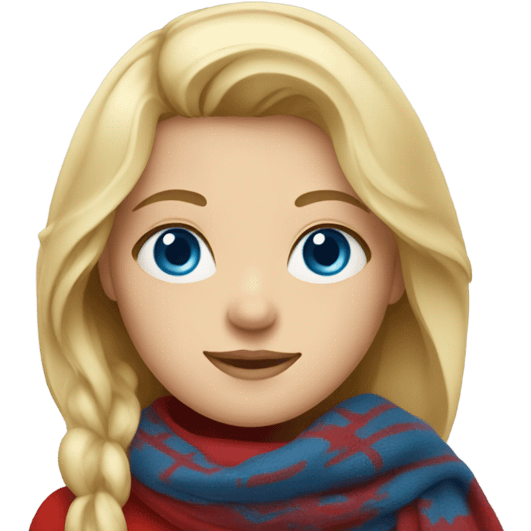 Blonde, blue-eyed girl in red scarf emoji