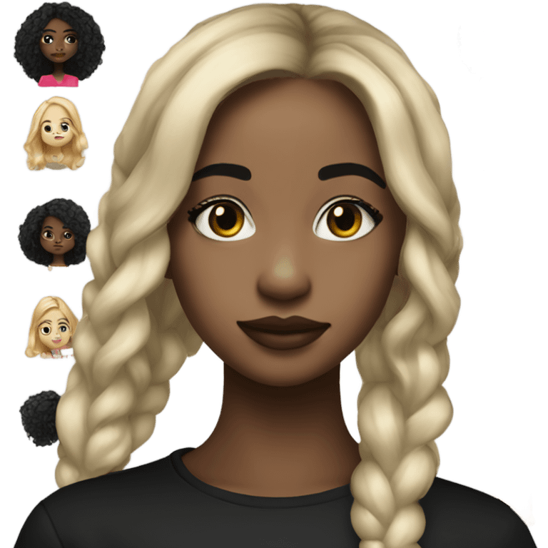 black girl with black hair and style like sabrina carpenter emoji