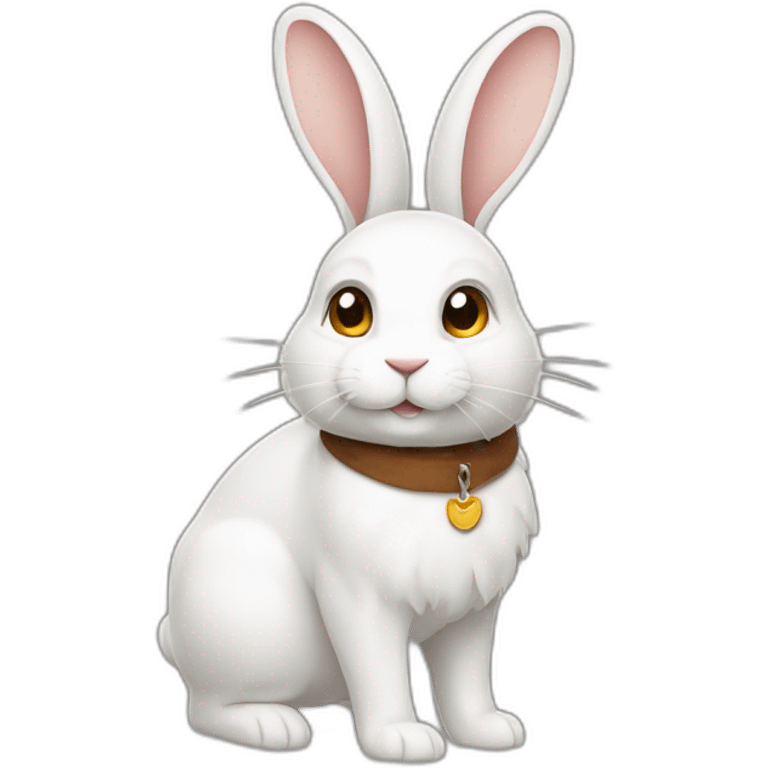 Lapin blanc avec taches marrons emoji