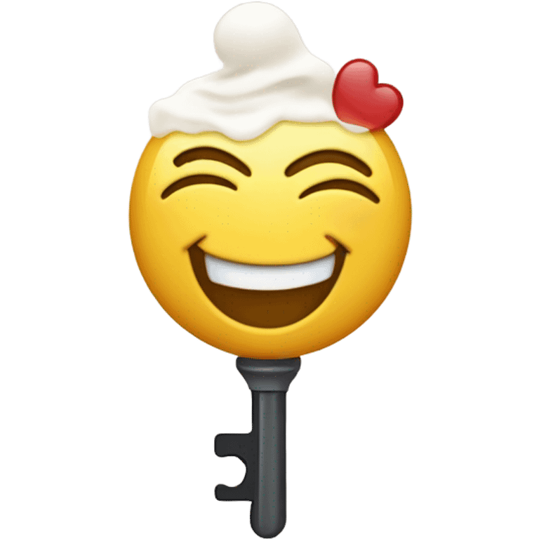 Happy emoji with a key and salt emoji