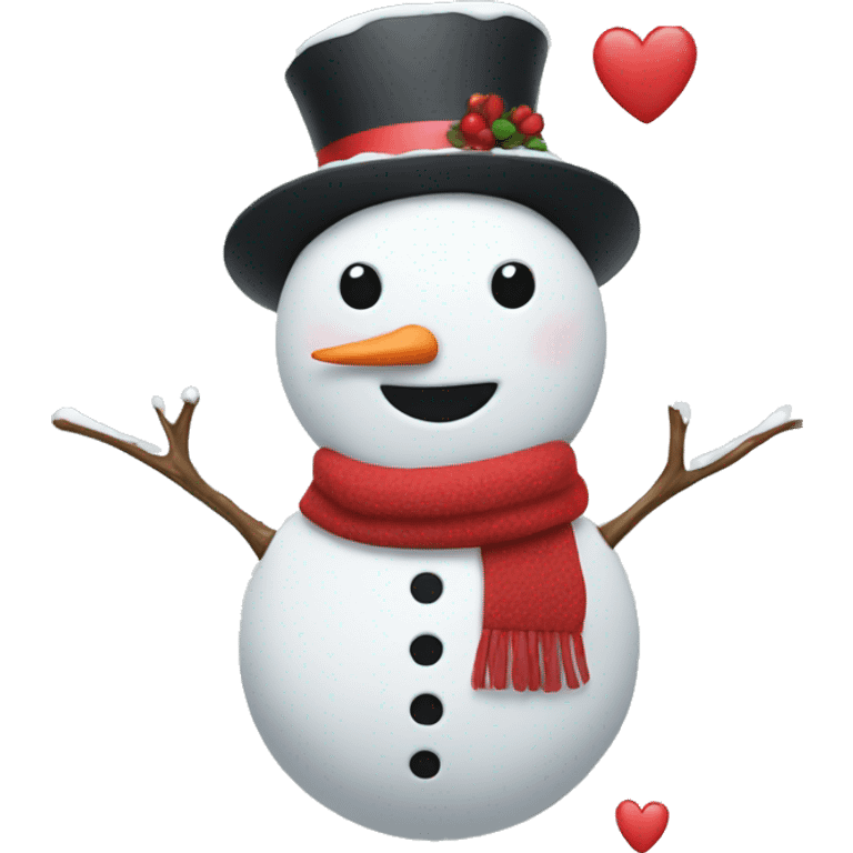 Snowman with hearts  emoji