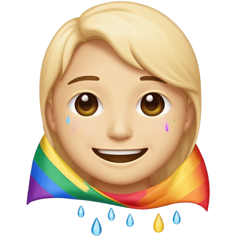 Smiling emoji with lgbtq flag and crying of happiness  emoji