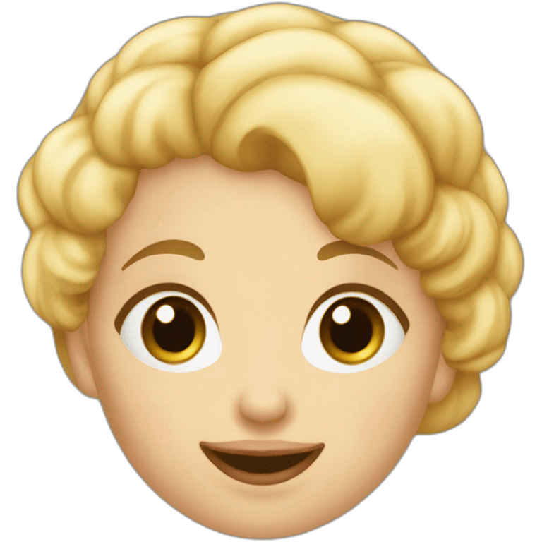 Tête petite fille blonde qui mange un croissant  emoji