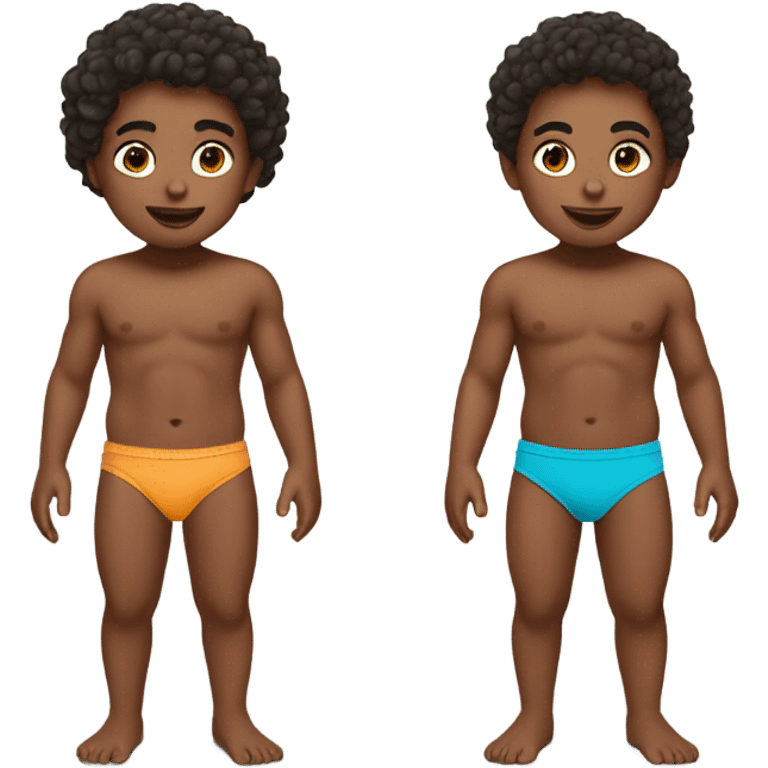 Twin boys wearing bikinis emoji